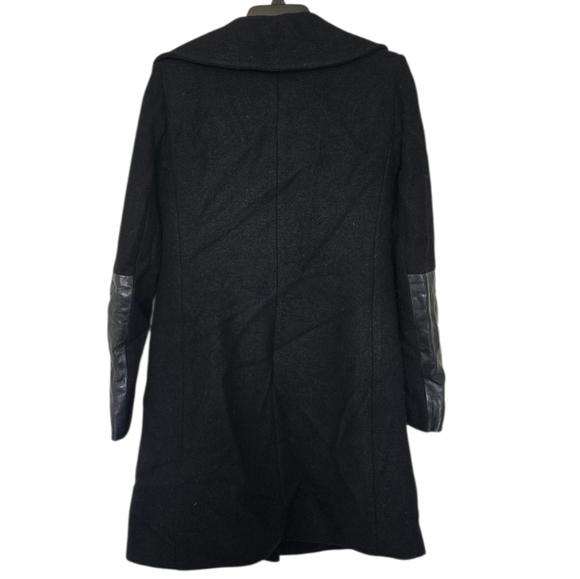 Club Monaco Wool And Leather Coat Size Xs - Picture 6 of 7